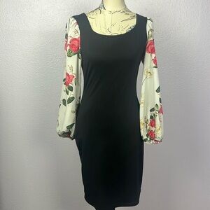 Black Dress with Puff Sleeves